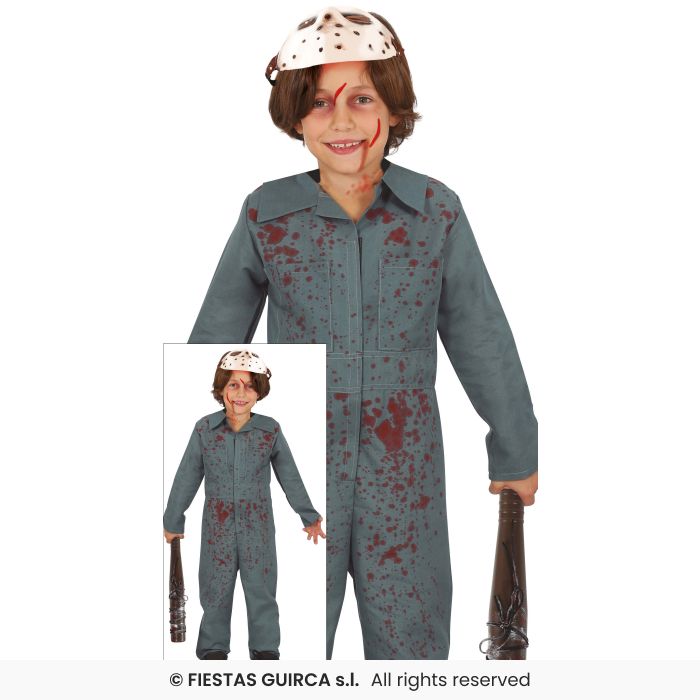 Myers Fancy Dress Costume Hockey Player Suit Kids Halloween + Mask Age 3-12