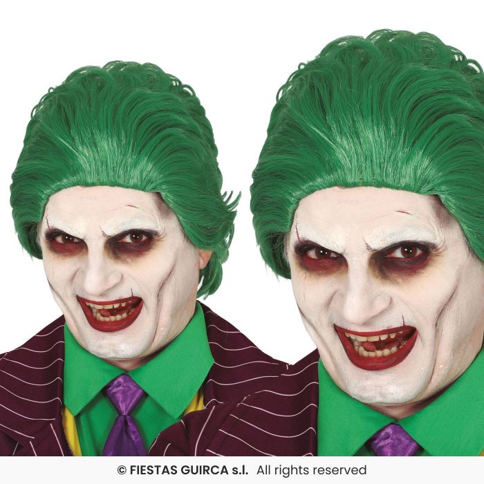 Green Jester Wig Adults Joke Fancy Dress Accessory Mens Halloween
