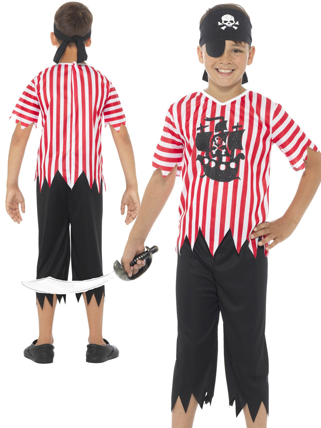 Pirate Costume Boys Jolly Pirate Book Week Day Childs Fancy Dress Outfit Kids