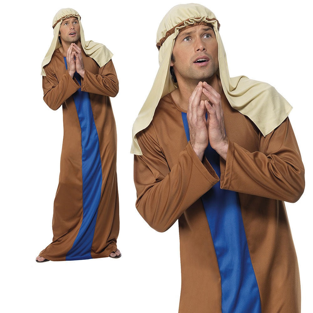 Adult Joseph Costume Mens Christmas Nativity Fancy Dress Outfit New Xmas Play