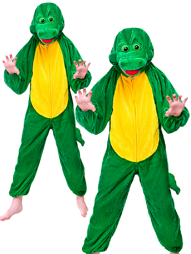 Child Crocodile Fancy Dress Costume Book Week Alligator Jungle Zoo S-XXL