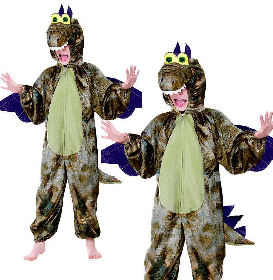 Dinosaur Childrens Fancy Dress Costume Wild Dinosaurs Outfit Ages 3/13