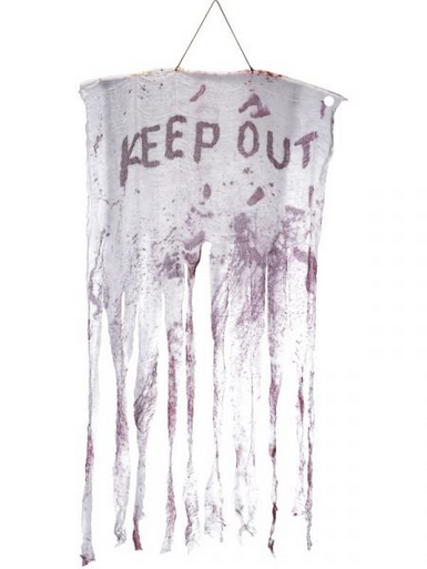 Keep Out Bloody Hanging Decoration Halloween House Party Fancy Dress Prop
