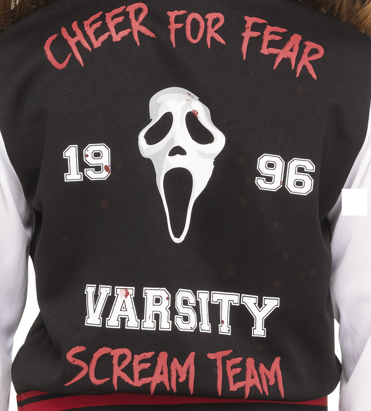 Ghostface Scream For The Team Official Halloween Cheerleader Girls Fancy Dress