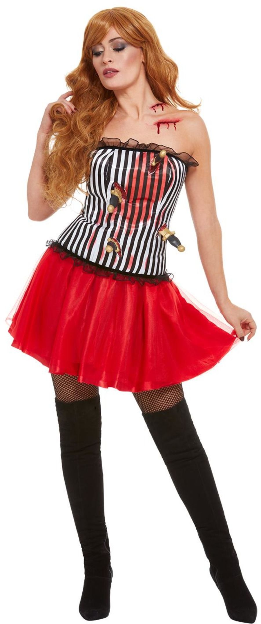 Adults Deluxe Knife Throwers Assistant Costume Fancy Dress Vinatge Circus