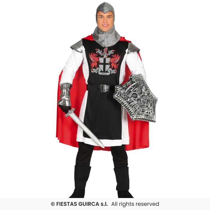 Deluxe English Knight Mens Fancy Dress Medieval Guard Outfit Adults Costume