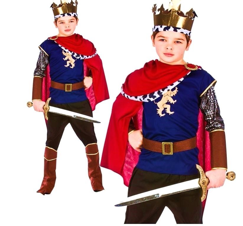 Boys Childs Deluxe King Arthur Fancy Dress Nativity Costume Medieval Knight New