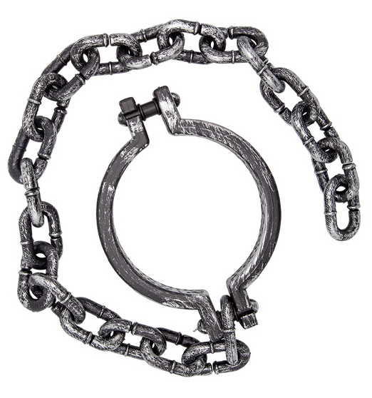 Zombie Convict Shackle Chain Leash Halloween Prop Handcuff Legcuff Fancy Dress