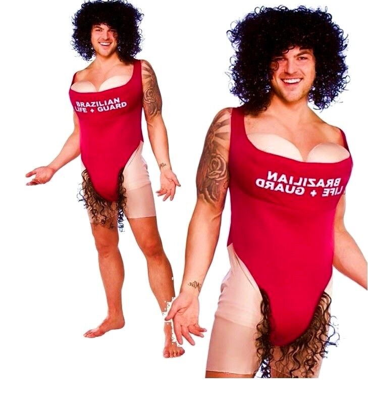 Adult Scary Mary Hairy Stag Funny Novelty Freshers Mens Fancy Dress Costume New