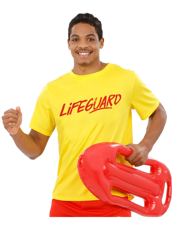 Lifeguard Costume Mens Beach 80s Film Star Fancy Dress Outfit Adults T Shirt