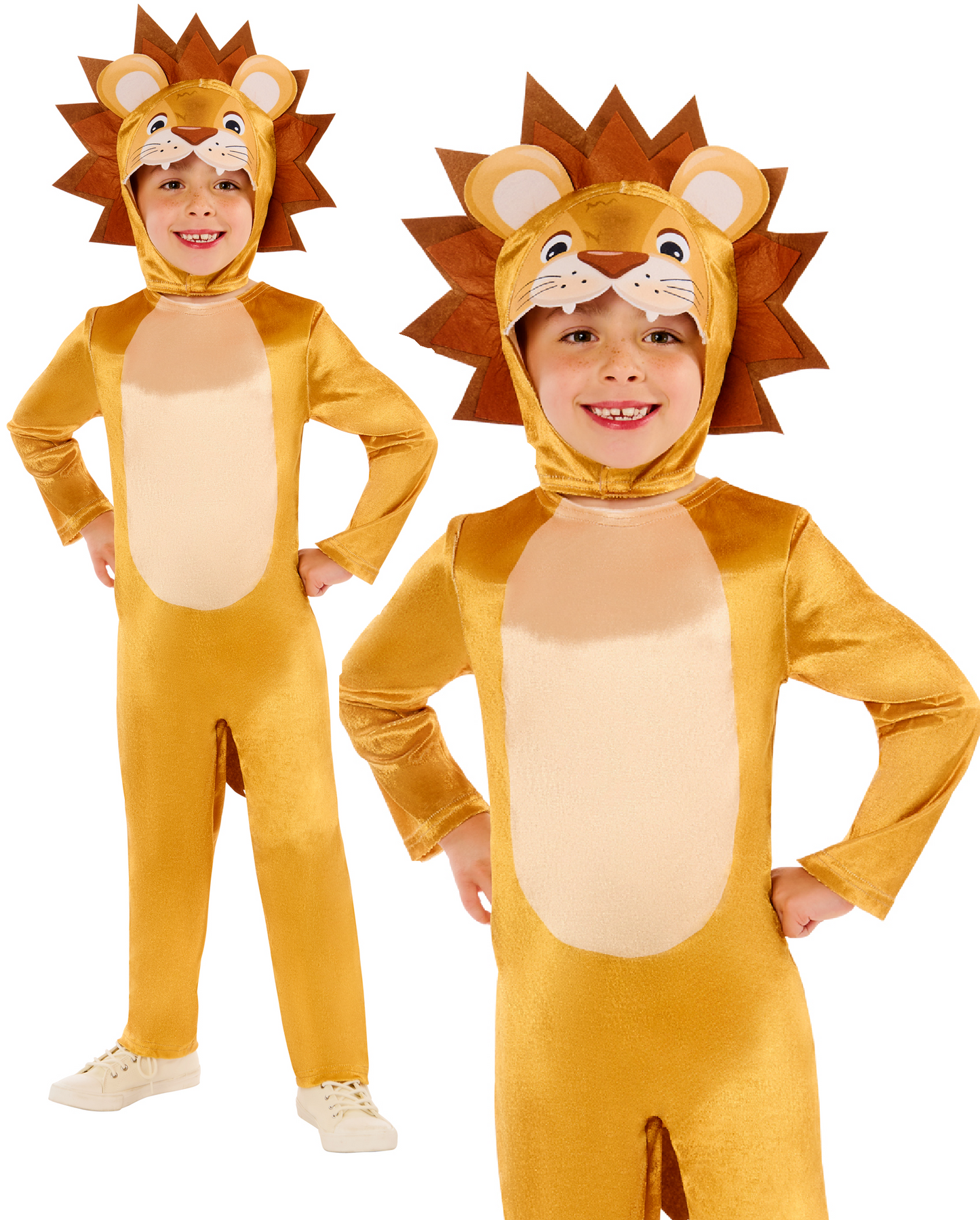 Lion Costume Kids Fancy Dress Outfit Lions Book Day Boys Girls Age 3-8