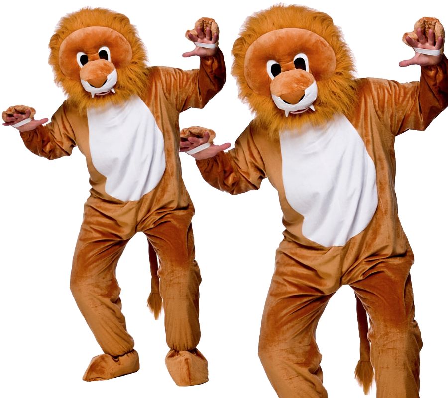 Carnival Adult Leo Lion Mascot Costume Unisex Animal Big Head Fancy Dress Outfit