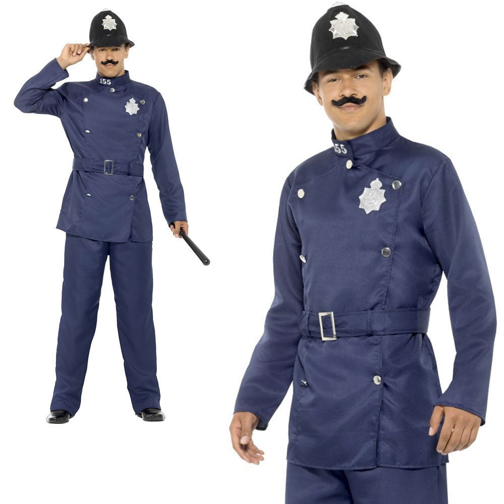 Adult London Bobby Costume Old Traditional Police Force Mens Fancy Dress Outfit