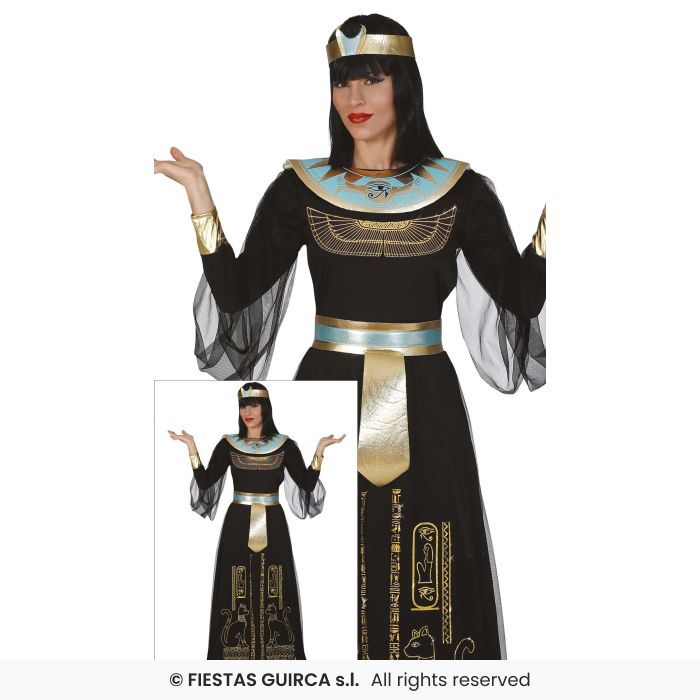 Long Egyptian Queen Cleopatra Costume Ladies Deluxe Historical Fancy Dress Outfit S-XL