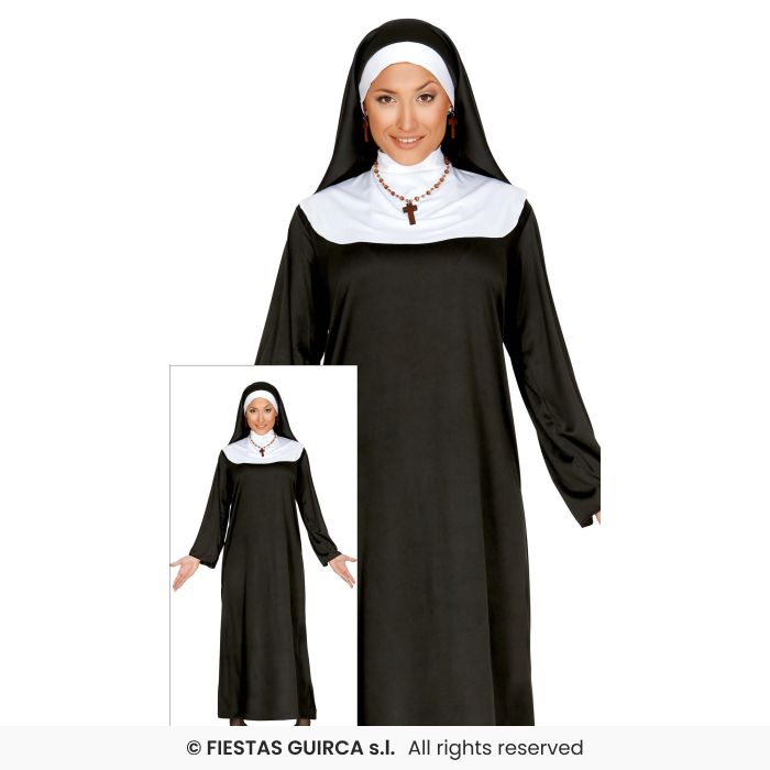 Nun Ladies Costume Monja Religious Figure Nuns Outfit Adults Fancy Dress