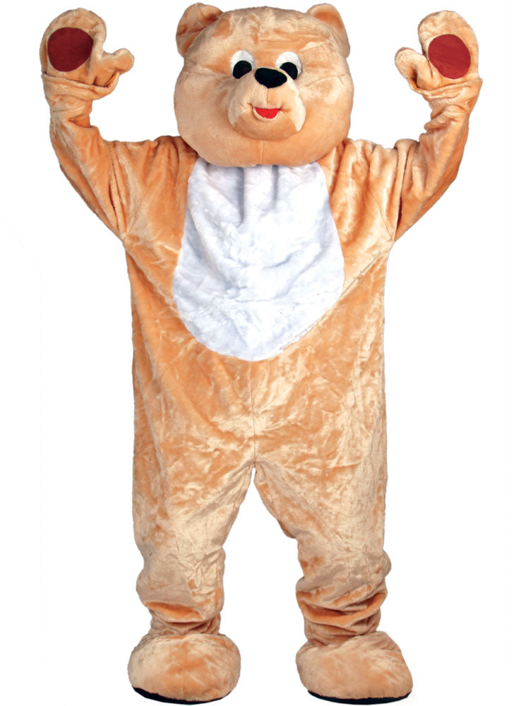 Giant Teddy Bear Mascot Deluxe Cuddly Adults Costume Fancy Dress Outfit