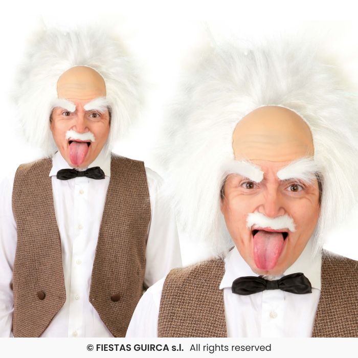 Mens Mad Scientist Wig White Wig Crazy Einstein Fancy Dress Accessory