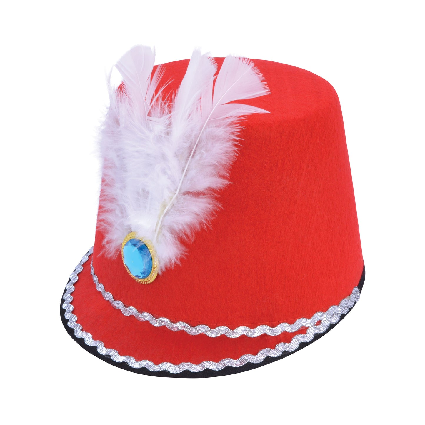 Adults Red Majorette Hat Marching Band Toy Soldier Drum Major Nutcracker Fancy Dress