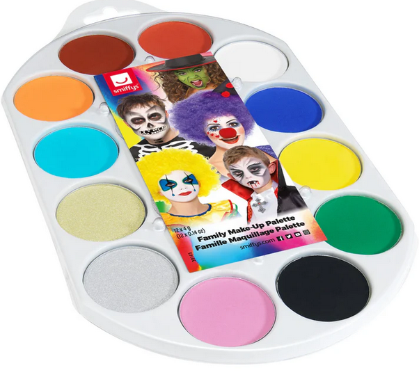 12 Colour FX Make Up Palette Water Based Face Painting Set With Applicators