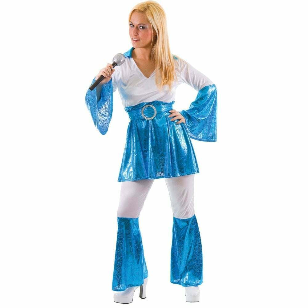Ladies Eurovision Mamma Mia 1970s 70s Disco Dancing Fancy Dress Costume