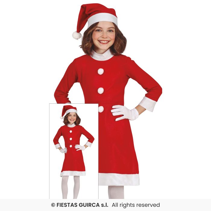 Mama Santa Claus Girls Christmas Santa Fancy Dress Outfit Kids Age 3-12