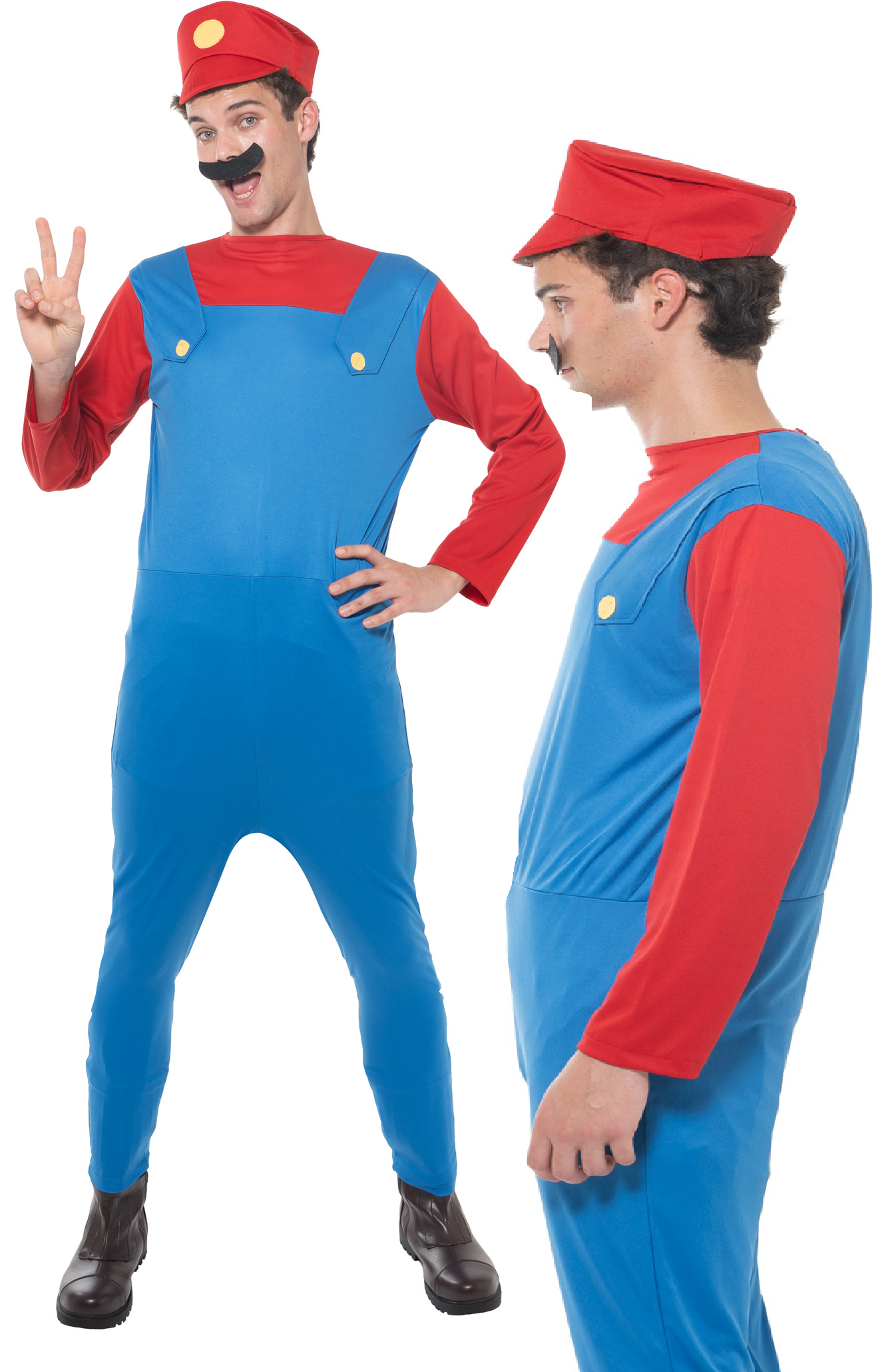Plumber Costume Adults Novelty Fancy Dress Outfit Mens Funny Guy Medium