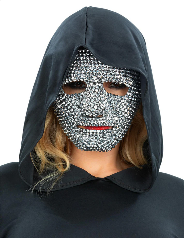 Silver Glitter Mask Jewel Gem Stone Mask Robot Purge Mask Fancy Dress Halloween