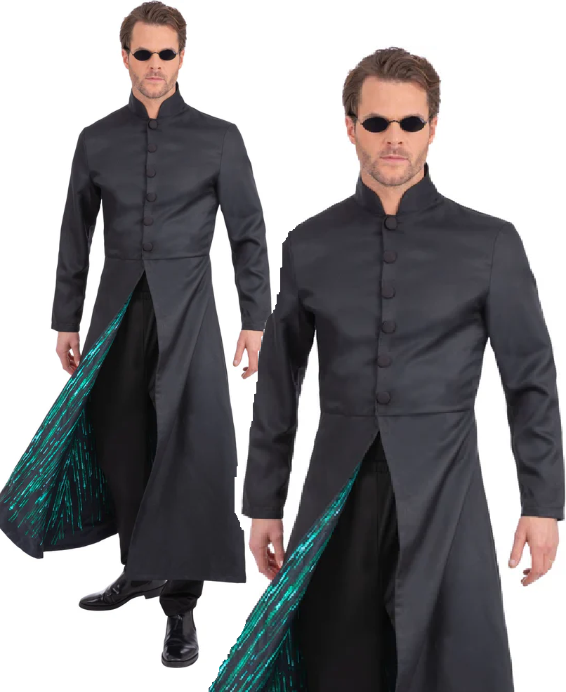 The Matrix Neo Costume Mens Official Licensed Fancy Dress Outfit Halloween