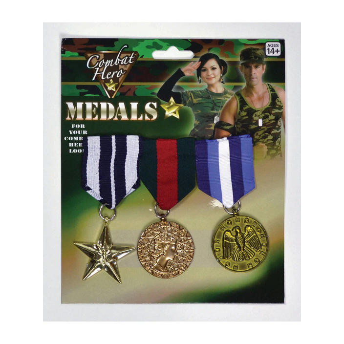 Military Medals Army Fancy Dress Props Mens Soldier Fancy Dress Prop