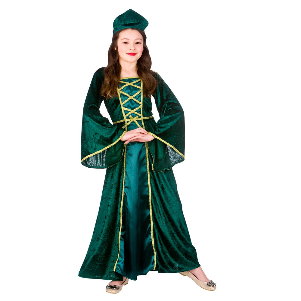 Child Tudor Princess Costume Girls Book Week Fancy Dress Medieval Queen New
