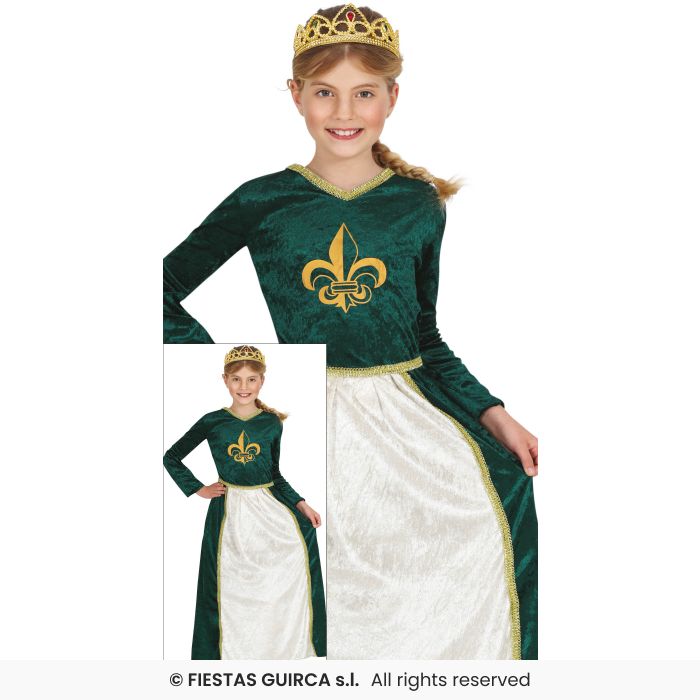 Medieval Maiden Girl Kids Book Day Educational Fancy Dress Costume Age 3-12
