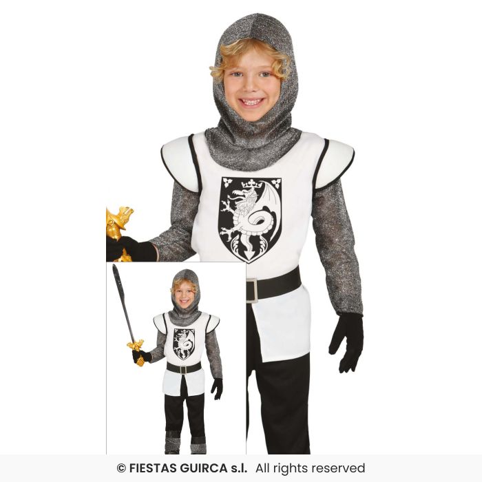 Medieval Knight Costume Armed Guard Kids Historical Book Day Fancy Dress Outfit Age 3-12