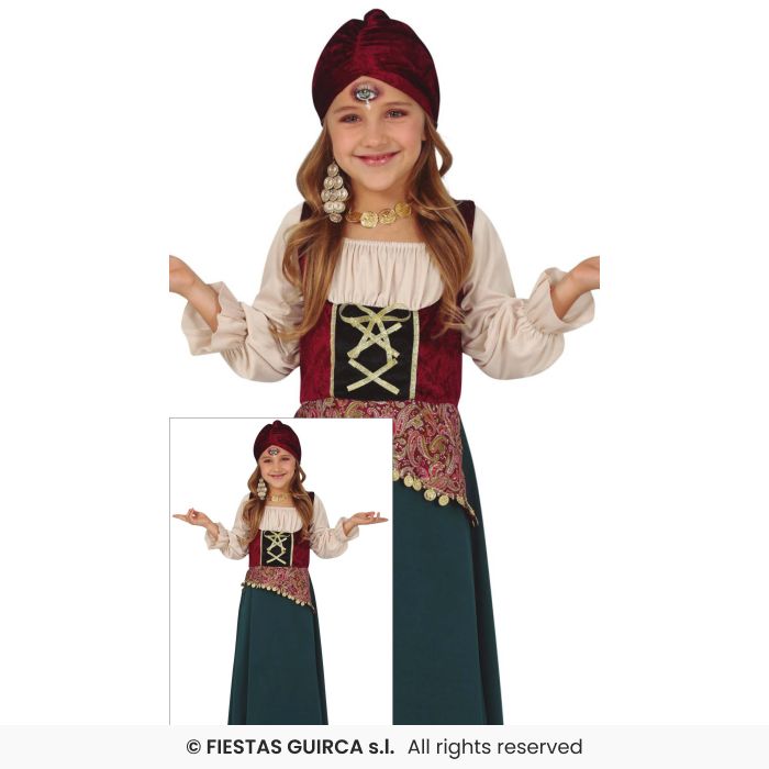 Gypsy Fortune Teller Kids Medium Fancy Dress Costume Circus Kids Outfit Age 3-12