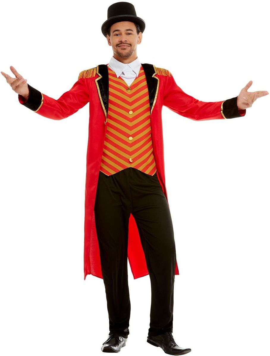Mens Ringmaster Costume Greatest Showman Fancy Dress Circus Lion Tamer Fancy Dress