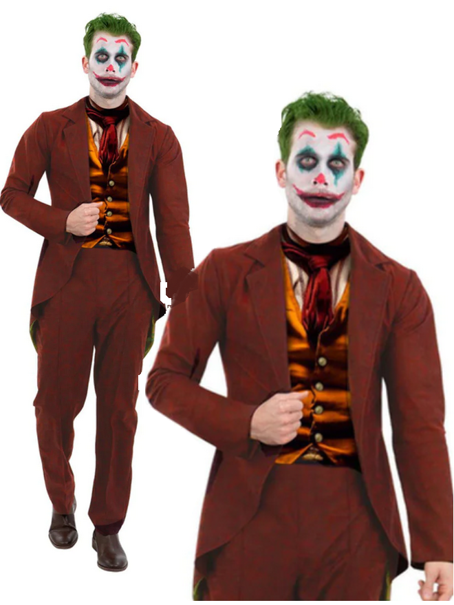 Mens Modern Trickster Fancy Dress Costume Halloween Adults Jokester Outfit