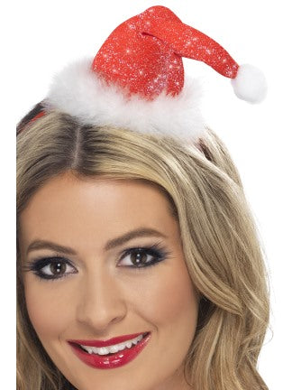 Mini Santa Hat Ladies Christmas Fancy Dress Accessory Santas Xmas Party