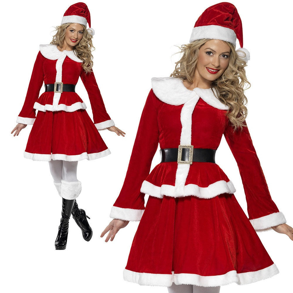 Miss Santa Claus Costume Ladies Womens Sexy Christmas Fancy Dress Outf – Kingdom Fancy Dress
