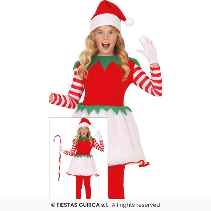 Miss Elf Girls Deluxe Novelty Christmas Santas Helper Fancy Dress Costume Age 3-12