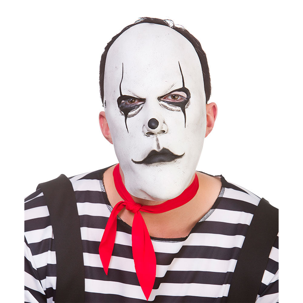 Latex Mask Freaky Mime Artist Clown Act Fancy Dress Costume Accessory Halloween