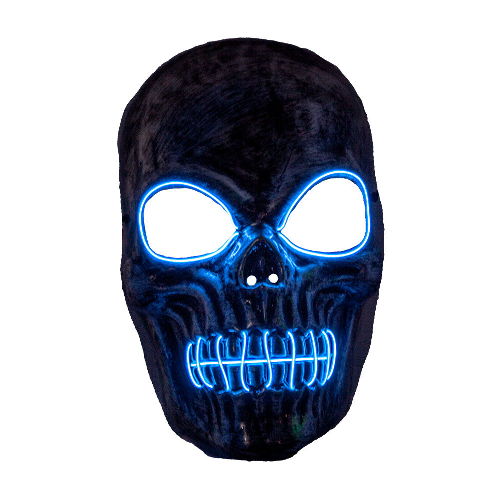 Skeleton Face Mask LED Light Up EL Halloween Party Costume Accessory Mask