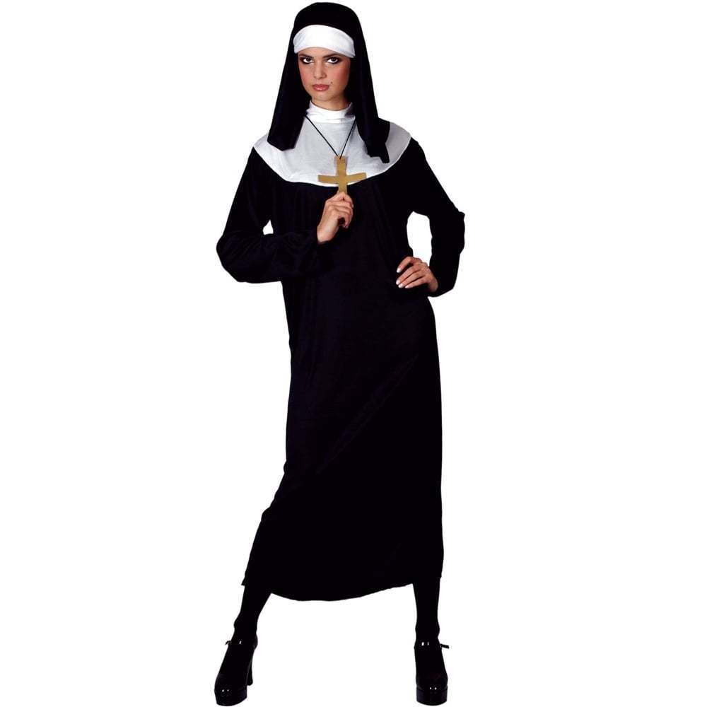 Ladies Nun Costume Adult Sister Act Fancy Dress Sexy Religious Womens Outfit
