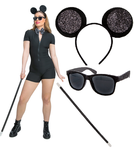 Blind Mice Set 4pc Ladies Fancy Dress Costume Kit 3 Blind Mice Play Outfit