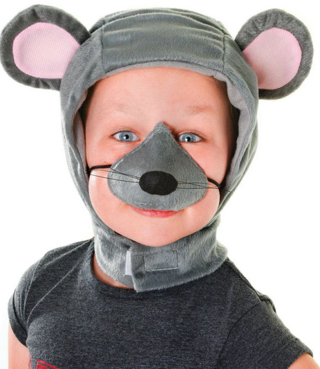 Mouse Set Childrens Fancy Dress Nose Book Day Accessory Kids Set Hood & Nose