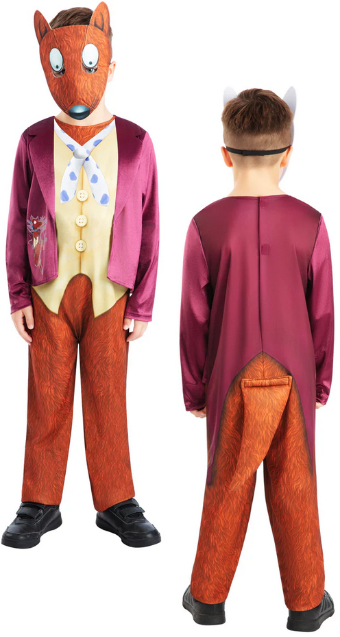 Fantastic Mr Fox Costume Roald Dahl Book Day Fancy Dress Kids Outfit Age 5-10 Official