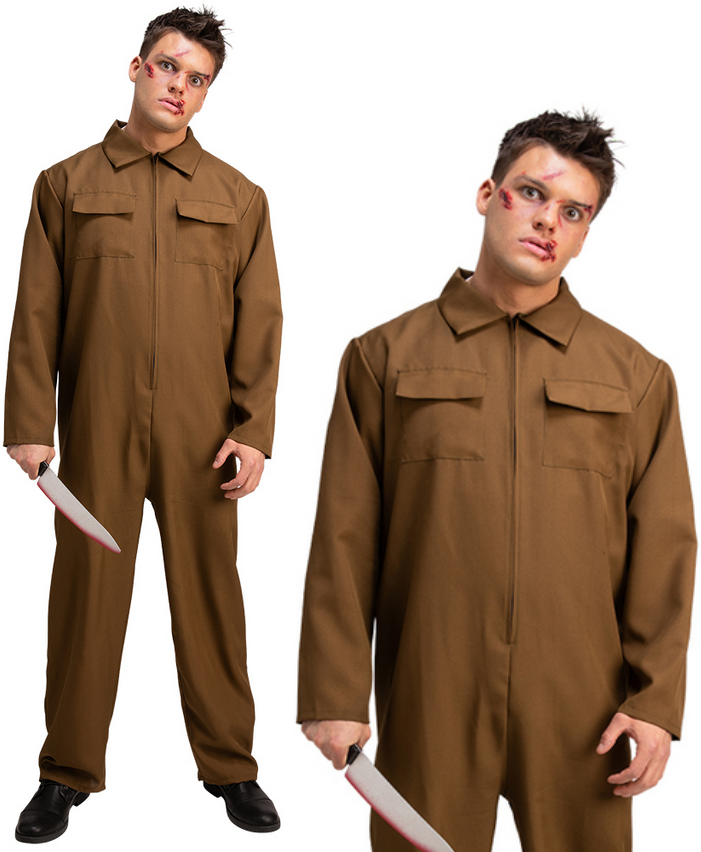 Psycho Killer Boiler Suit Adults Halloween Fancy Dress Costume Myers Outfit Overalls
