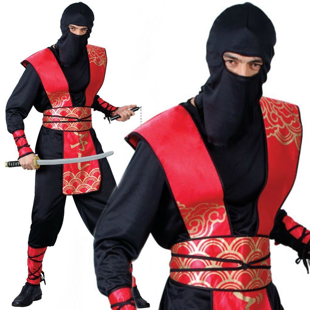 Adult Mens Japanese Ninja Master Martial Arts Samurai Fancy Dress Costume