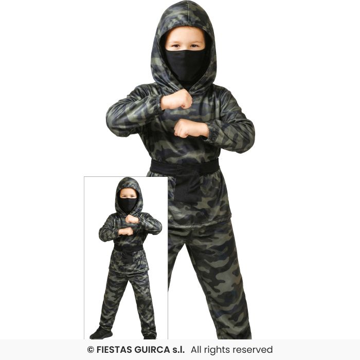 Military Ninja Martial Arts Boys Fancy Dress Costume Ninjas Outfit Age 5-12