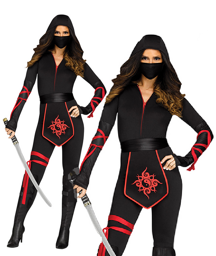 Sexy Ninja Warrior Ladies Fun World Martial Arts Outfit Fancy Dress Halloween