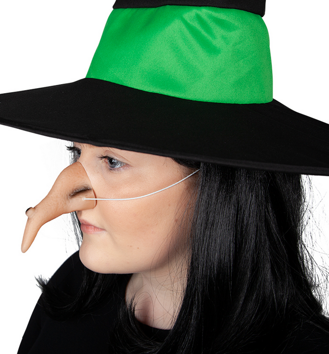Witches Nose Halloween Pointed Crooked Witch Nose Adults Fancy Dress Accessory