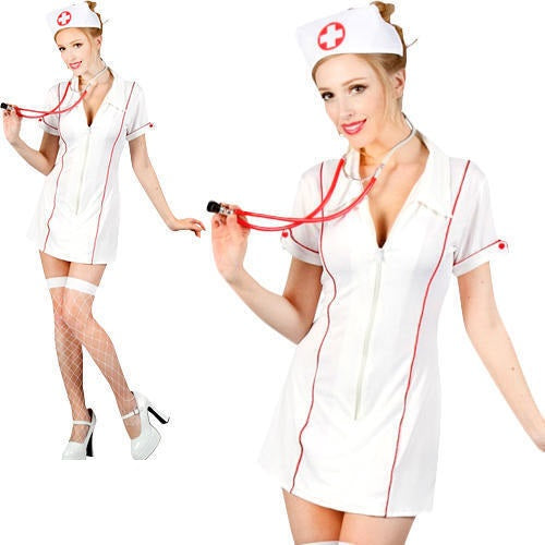 Head Nurse Uniform Outfit Sexy Hen Night Do Ladies Womens Fancy Dress UK 6-24